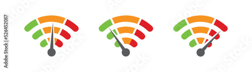 Wifi speed Logo Design Element set. wi-fi speed icon. vector on a white background.10EPS. speed test.