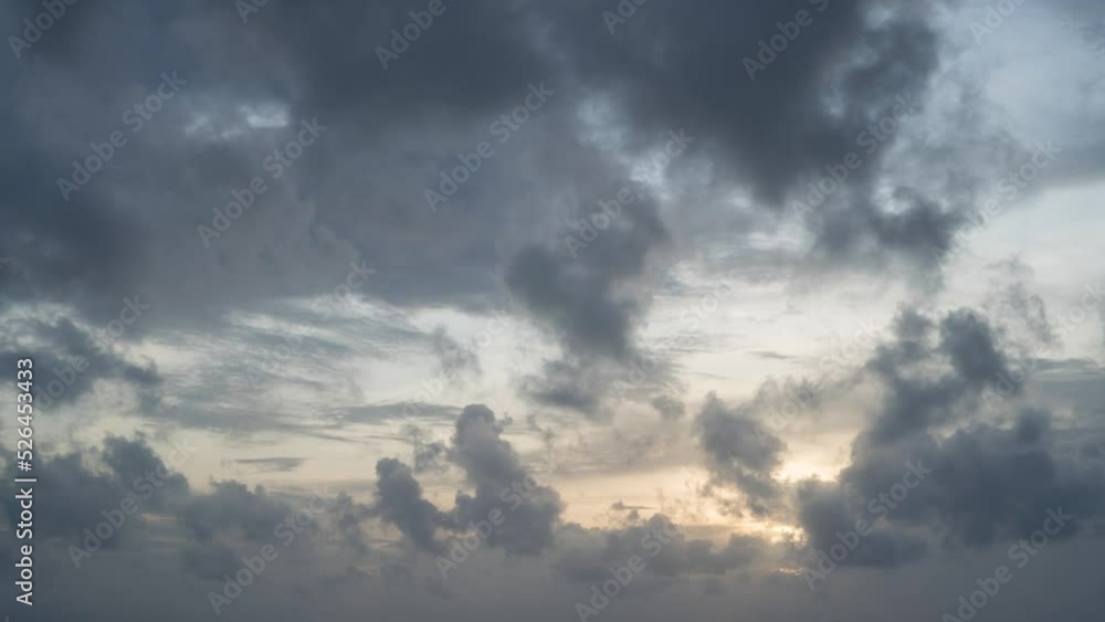 Wide angle cloudscape timelapse at dusk with stormy clouds Wide angle cloudscape timelapse at dusk with stormy clouds