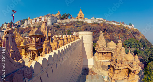 Bild auf Leinwand Jain temple complex on top of Shatrunjaya hill
