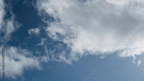 Wallpaper Mural time lapse clouds and blue sunny sky, Loop of white clouds over blue sky with sun Rays, Aerial view, drone shooting clouds motion time, nature blue sky a white cleat weather. 4K. Torontodigital.ca