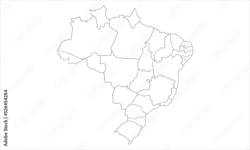 white background of Brazil map with line art design white background of Brazil map with line art design