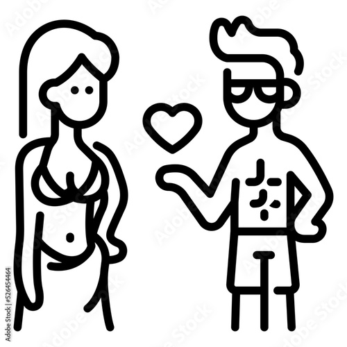 Flirt at the beach icon