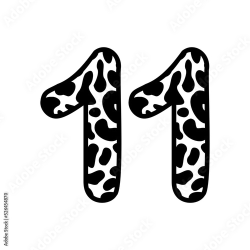 Wallpaper Mural 11, Number eleven With figures leopard print, panther skin  Torontodigital.ca