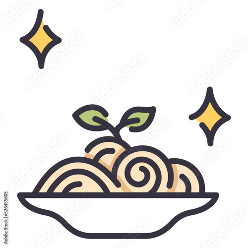 spaghetti on dish icon