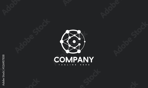 minimal digital globe letter C logo template