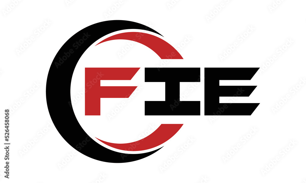 FIE three letter swoosh logo design vector template monogram logo