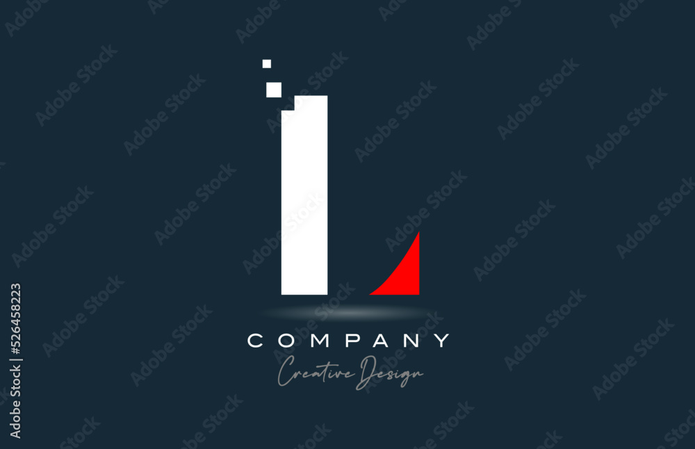 red white L alphabet letter logo icon design with dots. Creative template for business and company red white L alphabet letter logo icon design with dots. Creative template for business and company