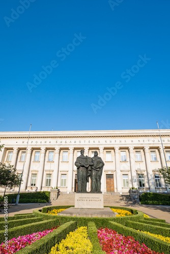 Wallpaper Mural National library Cyril and Methodius in Sofia, Bulgaria. They are credited with devising the Glagolitic alphabet. Torontodigital.ca