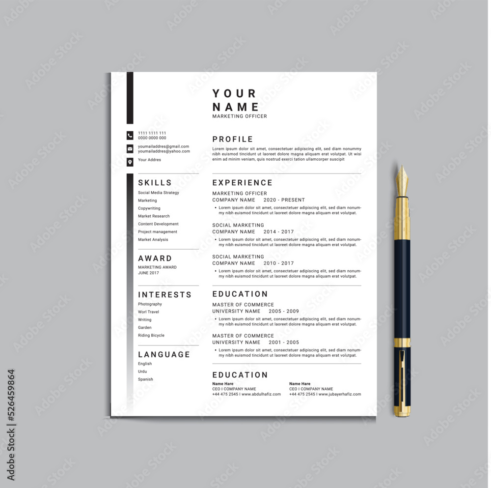 Obraz premium illustration of a document, CV