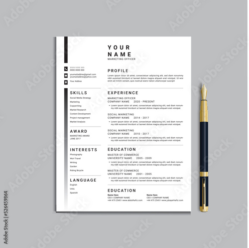 illustration of a document, CV
