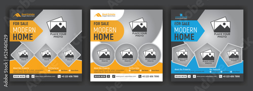Real Estate Building Home Sale Social Media Post or Square Banner Design Template