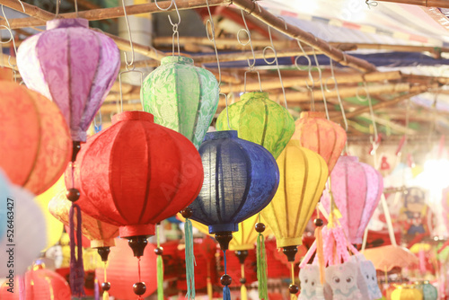 Lanterns decorate the mid-autumn festival in Ho Chi Minh Lantern Street Luong Nhu Hoc