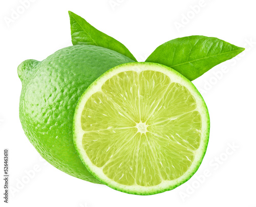 Green lime with cut in half © spaxiax