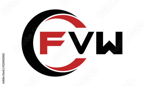 FVW three letter swoosh logo design vector template | monogram logo | abstract logo | wordmark logo | letter mark logo | business logo | brand logo | flat logo | minimalist logo | text | word | symbol