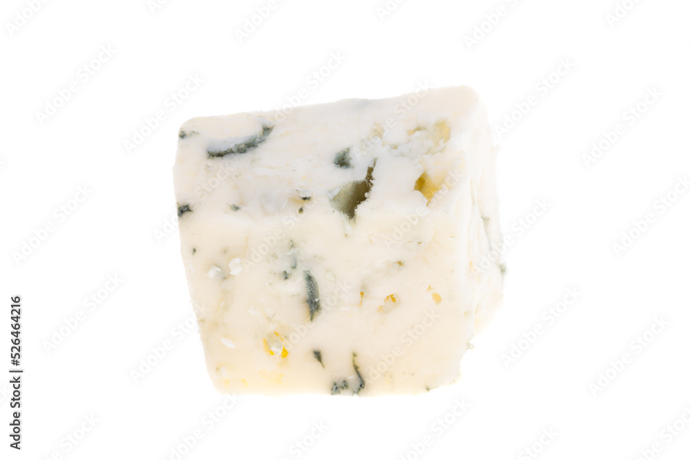 blue cheese cubes isolated