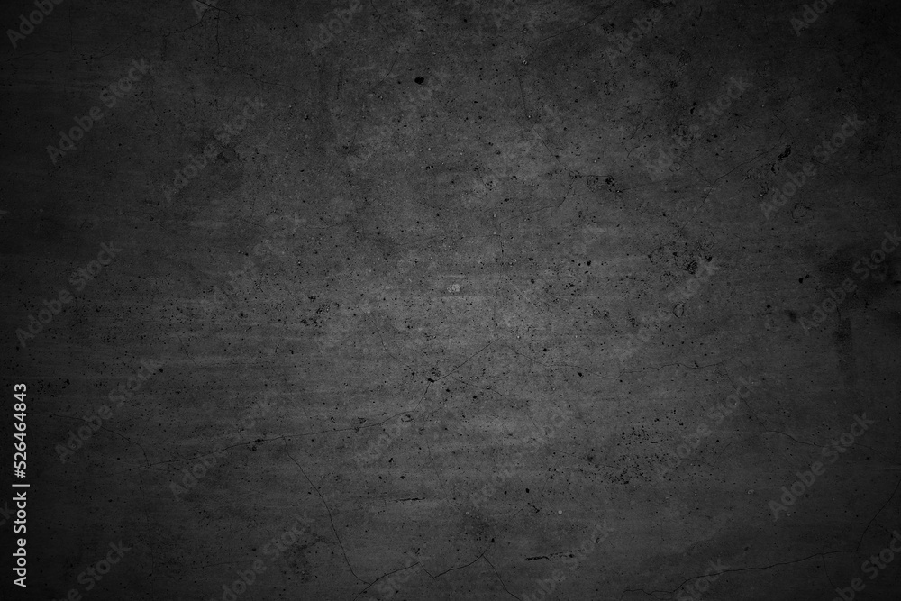 Cracked walls dark gray concrete, concrete floor is aged in a retro concept, Texture of a grungy black concrete wall as background.
