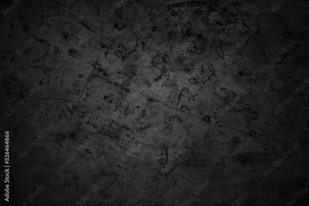 Tales of Evil, Horror, and Dark Textures, Cracked walls dark gray concrete, concrete floor is aged in a retro concept, Texture of a grungy black concrete wall as background.
