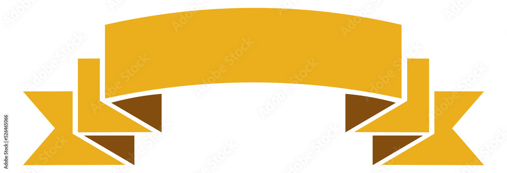 Ribbon emblem decoration. Golden premium sign in retro style Ribbon emblem decoration. Golden premium sign in retro style