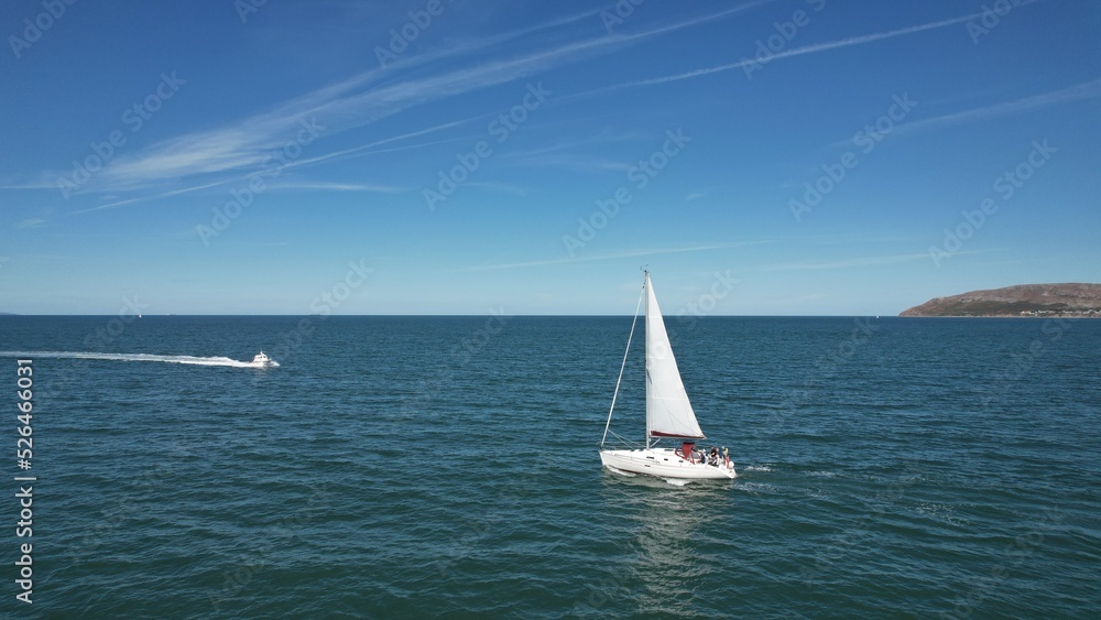Obraz premium Boating and sailing in Conwy Morfa, Conwy, Wales