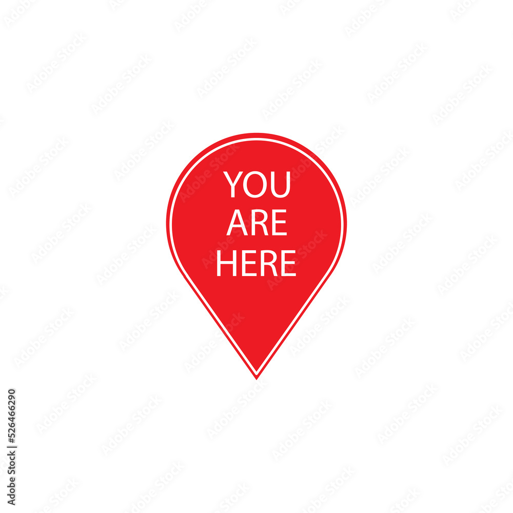Marker location icon with you are here Marker location icon with you are here