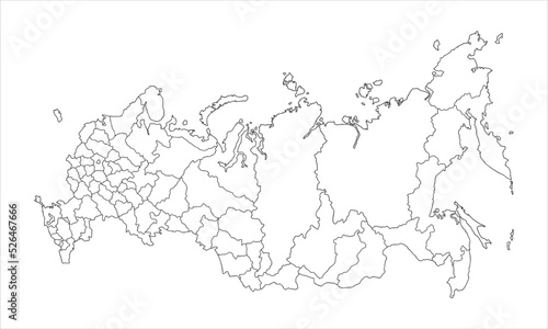 white background of Russia map with line art design