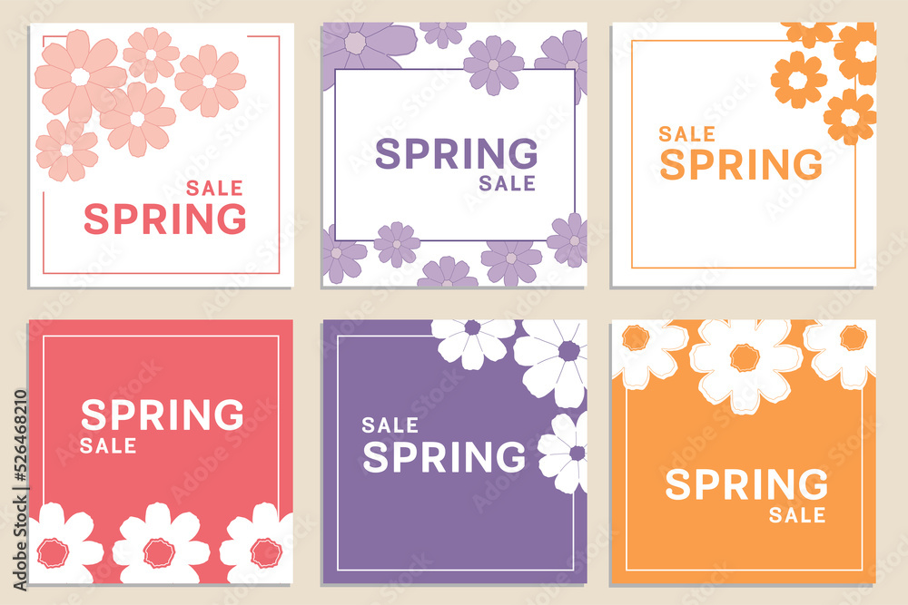 Spring season sale with flower for greeting card, invitation template, banner poster template background.