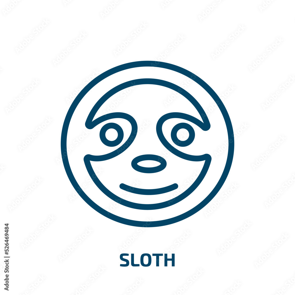 sloth icon from animals collection. Thin linear sloth, animal, character outline icon isolated on white background. Line vector sloth sign, symbol for web and mobile sloth icon from animals collection. Thin linear sloth, animal, character outline icon isolated on white background. Line vector sloth sign, symbol for web and mobile