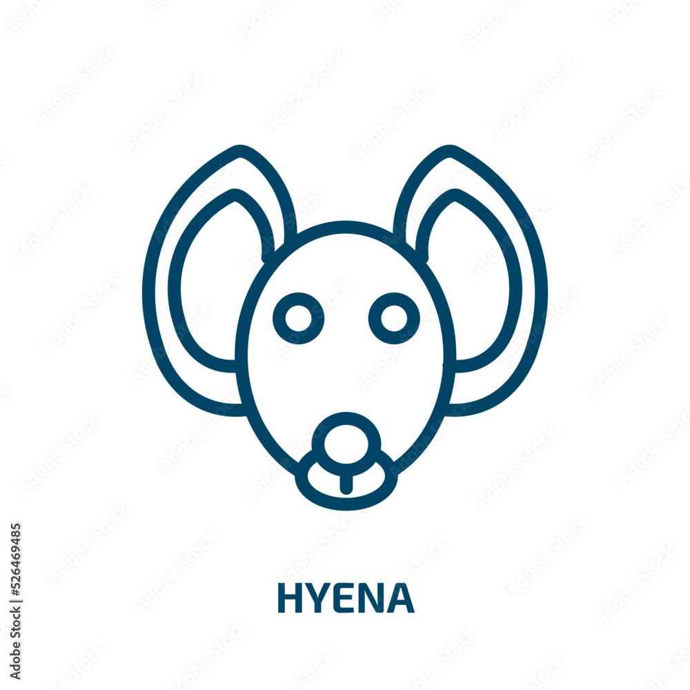 hyena icon from animals collection. Thin linear hyena, animal, mammal outline icon isolated on white background. Line vector hyena sign, symbol for web and mobile hyena icon from animals collection. Thin linear hyena, animal, mammal outline icon isolated on white background. Line vector hyena sign, symbol for web and mobile
