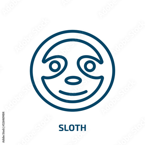 sloth icon from animals collection. Thin linear sloth, animal, character outline icon isolated on white background. Line vector sloth sign, symbol for web and mobile