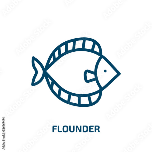 Canvastavla flounder icon from animals collection
