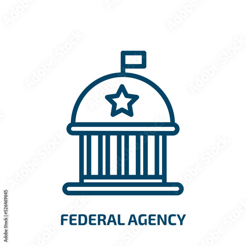 federal agency icon from army and war collection. Thin linear federal agency, federal, united outline icon isolated on white background. Line vector federal agency sign, symbol for web and mobile photo