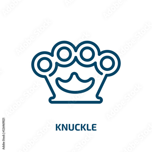 knuckle icon from army and war collection. Thin linear knuckle, fight, danger outline icon isolated on white background. Line vector knuckle sign, symbol for web and mobile