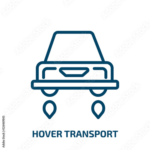 hover transport icon from artificial intellegence and future technology collection. Thin linear hover transport, transport, transportation outline icon isolated on white background. Line vector hover