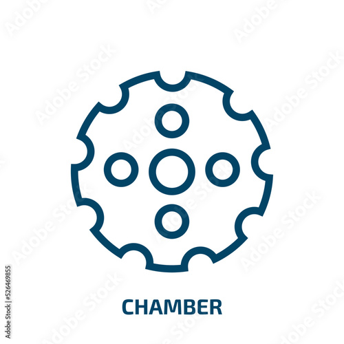 chamber icon from army and war collection. Thin linear chamber, protection, technology outline icon isolated on white background. Line vector chamber sign, symbol for web and mobile