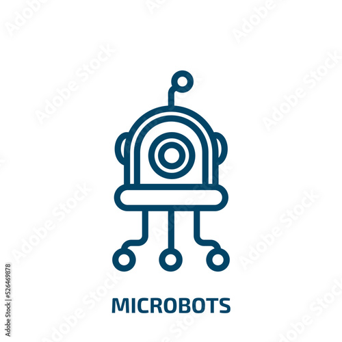microbots icon from artificial intellegence and future technology collection. Thin linear microbots, microbot, electronic outline icon isolated on white background. Line vector microbots sign, symbol