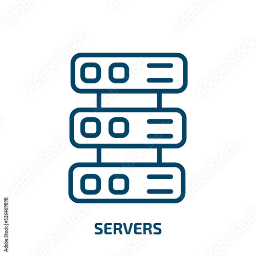servers icon from artificial intellegence and future technology collection. Thin linear servers, server, data outline icon isolated on white background. Line vector servers sign, symbol for web and