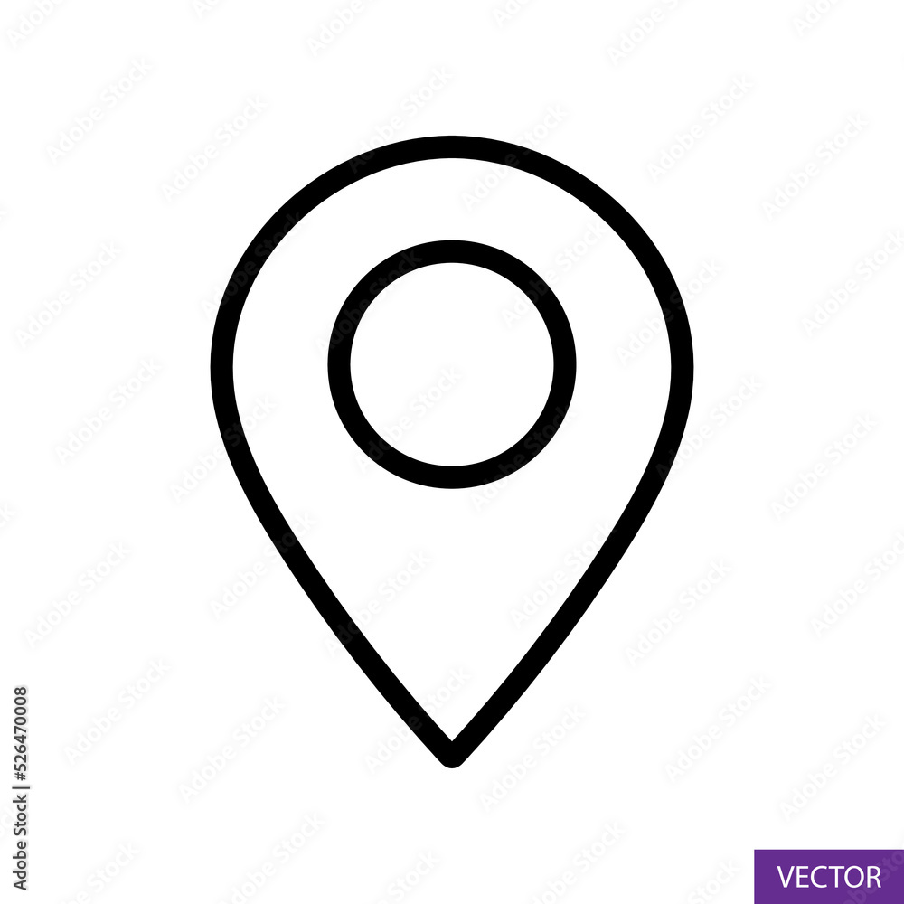 Location pin, Locator, Map pin, Navigation concept vector icon in line style design for website design, app, UI, isolated on white background. Editable stroke. Vector illustration. Location pin, Locator, Map pin, Navigation concept vector icon in line style design for website design, app, UI, isolated on white background. Editable stroke. Vector illustration.