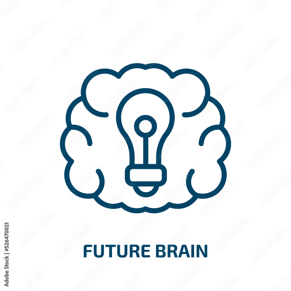 future brain icon from artificial intellegence and future technology collection. Thin linear future brain, brain, future outline icon isolated on white background. Line vector future brain sign, future brain icon from artificial intellegence and future technology collection. Thin linear future brain, brain, future outline icon isolated on white background. Line vector future brain sign,