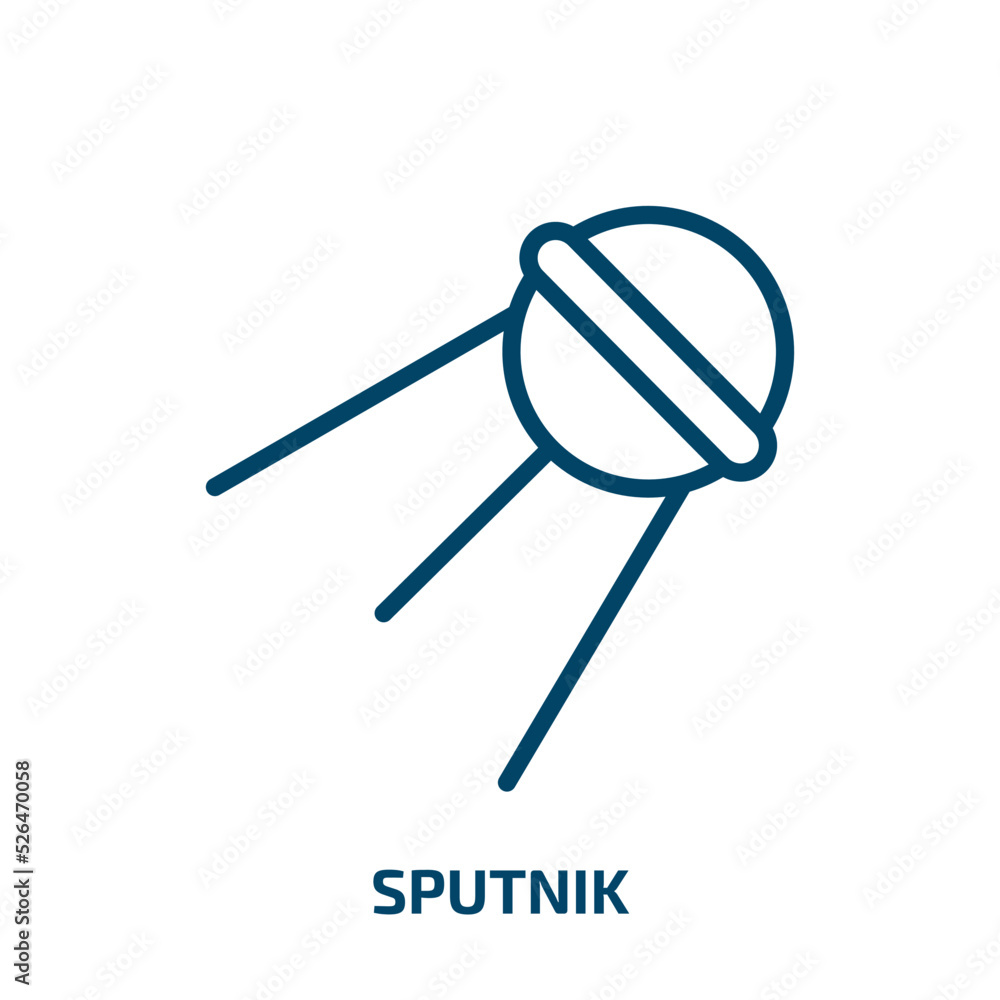 sputnik icon from astronomy collection. Thin linear sputnik, space, galaxy outline icon isolated on white background. Line vector sputnik sign, symbol for web and mobile sputnik icon from astronomy collection. Thin linear sputnik, space, galaxy outline icon isolated on white background. Line vector sputnik sign, symbol for web and mobile