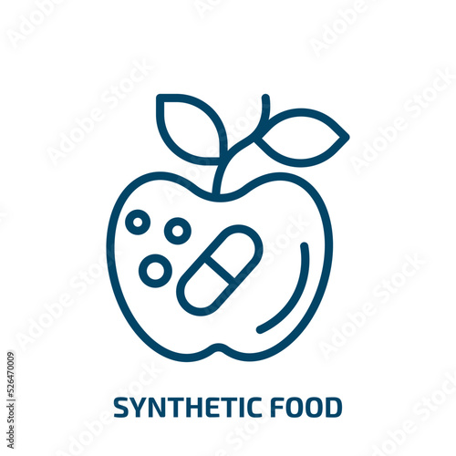 synthetic food icon from artificial intellegence and future technology collection. Thin linear synthetic food, natural, synthetic outline icon isolated on white background. Line vector synthetic food