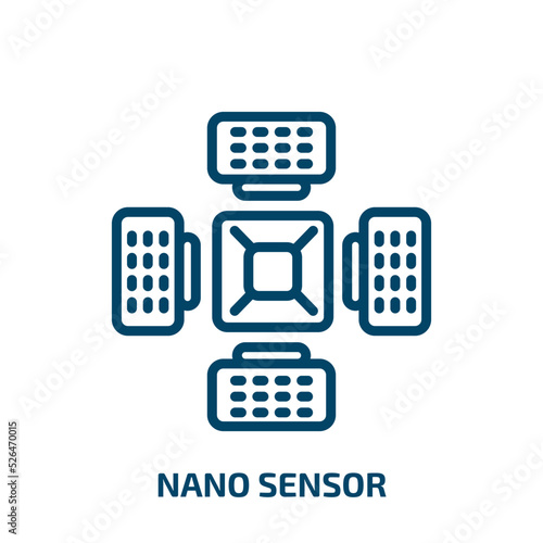 nano sensor icon from artificial intellegence and future technology collection. Thin linear nano sensor, nano, science outline icon isolated on white background. Line vector nano sensor sign, symbol