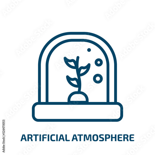 artificial atmosphere icon from artificial intellegence and future technology collection. Thin linear artificial atmosphere, technology, atmosphere outline icon isolated on white background. Line
