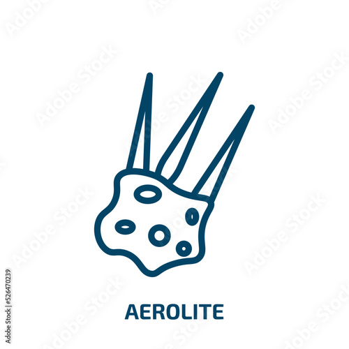 aerolite icon from astronomy collection. Thin linear aerolite, astronomy, space outline icon isolated on white background. Line vector aerolite sign, symbol for web and mobile