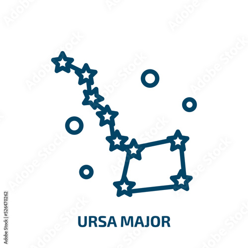 ursa major icon from astronomy collection. Thin linear ursa major, astrology, space outline icon isolated on white background. Line vector ursa major sign, symbol for web and mobile
