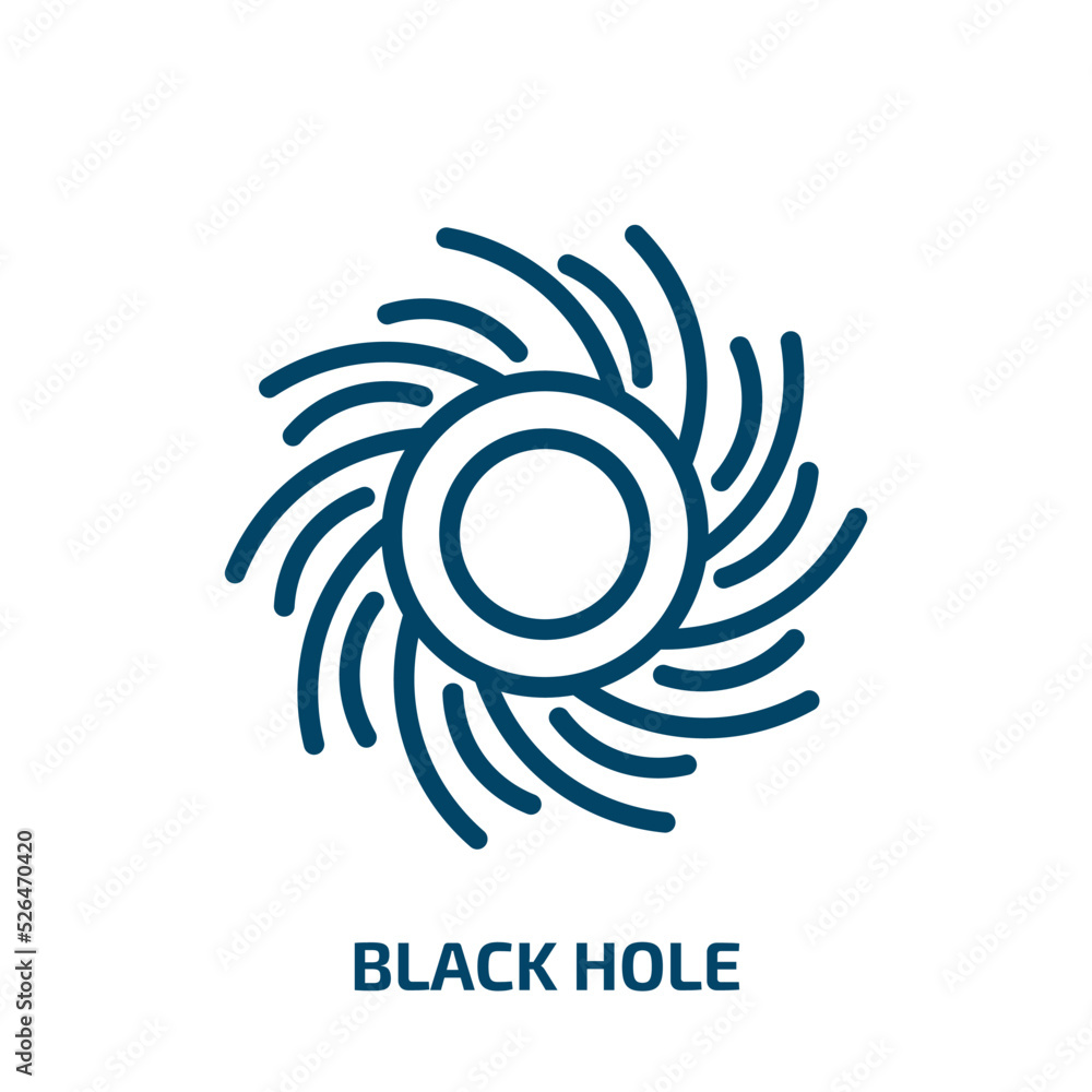 black hole icon from astronomy collection. Thin linear black hole, hole, business outline icon isolated on white background. Line vector black hole sign, symbol for web and mobile black hole icon from astronomy collection. Thin linear black hole, hole, business outline icon isolated on white background. Line vector black hole sign, symbol for web and mobile