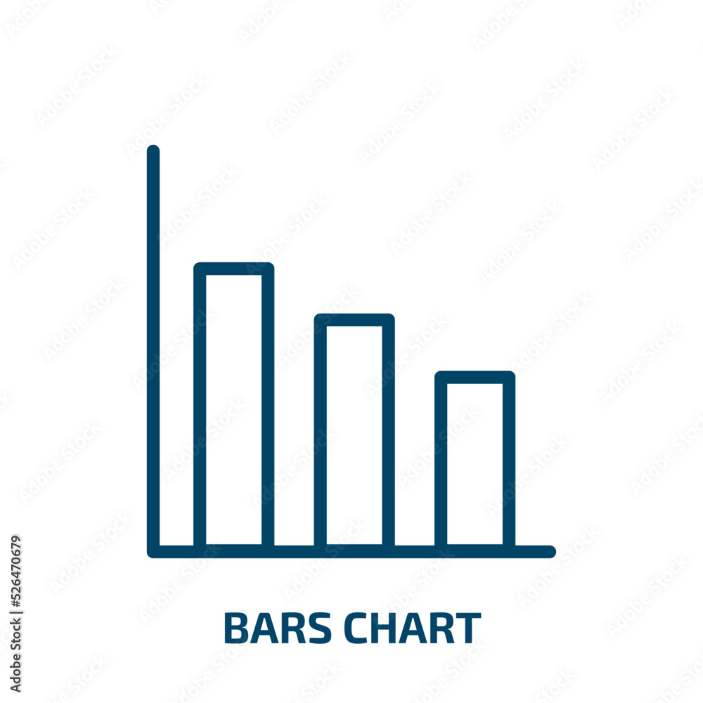 bars chart icon from business collection. Thin linear bars chart, data, graph outline icon isolated on white background. Line vector bars chart sign, symbol for web and mobile bars chart icon from business collection. Thin linear bars chart, data, graph outline icon isolated on white background. Line vector bars chart sign, symbol for web and mobile
