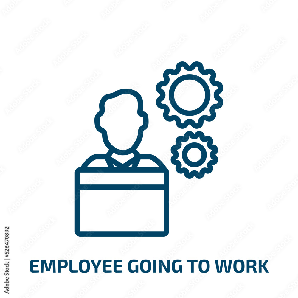 employee going to work icon from business collection. Thin linear ...