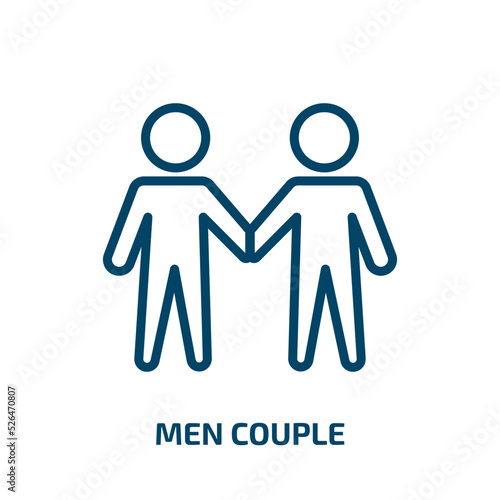 men couple icon from business collection. Thin linear men couple, couple, people outline icon isolated on white background. Line vector men couple sign, symbol for web and mobile