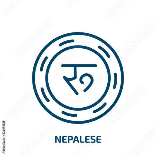 nepalese icon from business collection. Thin linear nepalese, country, nation outline icon isolated on white background. Line vector nepalese sign, symbol for web and mobile