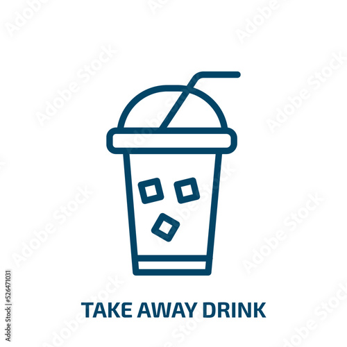 take away drink icon from cinema collection. Thin linear take away drink, drink, restaurant outline icon isolated on white background. Line vector take away drink sign, symbol for web and mobile